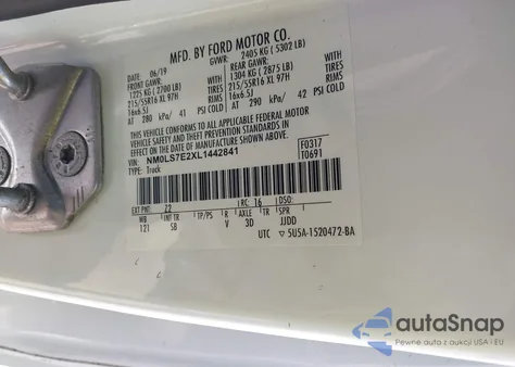 2020 Ford Econoline z USA, uszkodzony, nr VIN NM0LS7E2XL1442841